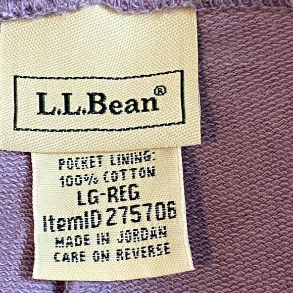 L.L. Bean 2-Piece Lounge Sweat Set Cotton Blend Women's XL Purple #29T - Picture 4 of 8